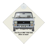 Ford Escort MkII 1300 Ghia 1975-80 Car Window Hanging Sign